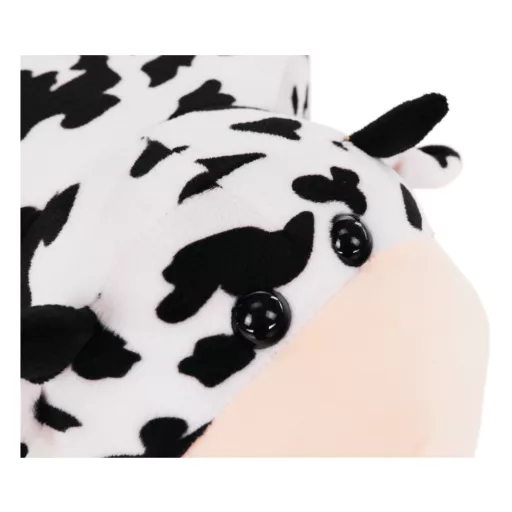 Puff kistehén alakban, Velvet anyag fehér/fekete/natúr, MOLLY