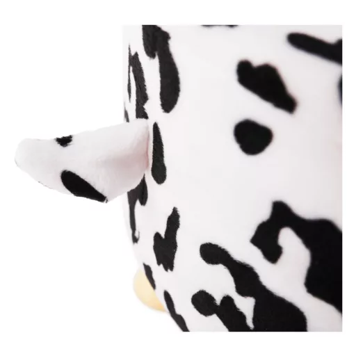 Puff kistehén alakban, Velvet anyag fehér/fekete/natúr, MOLLY