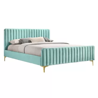 Ágy, neo mint/gold arany króm, 160x200, KAISA