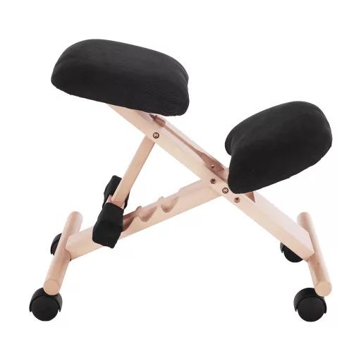 Ergonomikus térdelőszék, fekete/bükkfa, GROCO