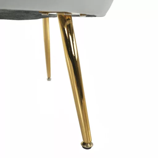 Fotel Art-deco stílusban, szürke-kék Velvet anyag/gold chróm-arany, NOBLIN