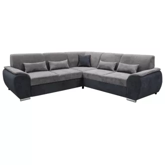   Ülőgarnitúra, sötét szürke/szürke Soro anyag, balos, kivitel, EMILY