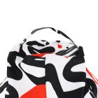 Babzsák, fehér/fekete/szürke/piros minta, ELION