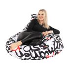 Babzsák, fehér/fekete/szürke/piros minta, ELION