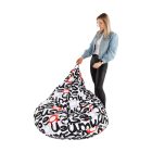 Babzsák, fehér/fekete/szürke/piros minta, ELION