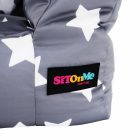 Babzsák, szürke/fehér, csillag minta, LURKO