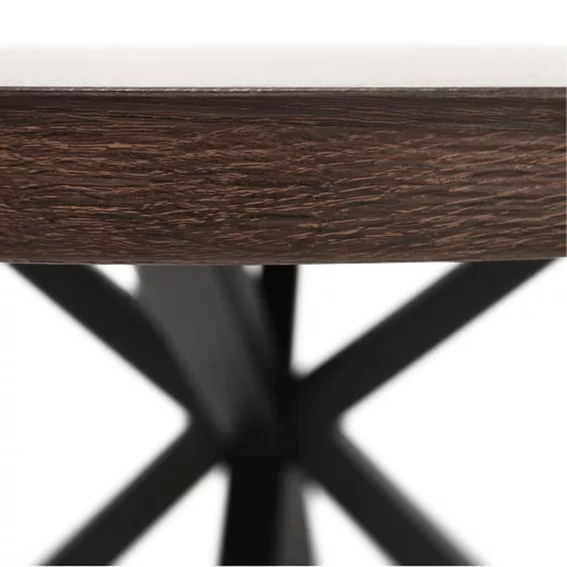 Étkezőasztal, sötét tölgy/fekete, átmérő 120 cm, MEDOR