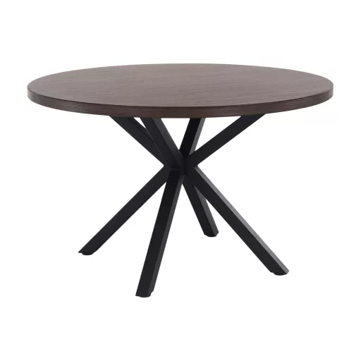 Étkezőasztal, sötét tölgy/fekete, átmérő 120 cm, MEDOR