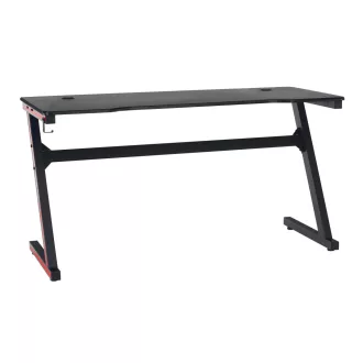   Gamer asztal/számítógépasztal, fekete/piros, MACKENZIE 140cm
