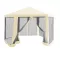 Kerti pavilon sátor, 3,9x2,5x3,9m, bézs/fekete, RINGE TYP 2+6 oldal