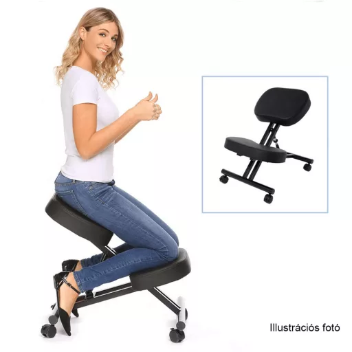 Ergonomikus térdelőszék, rzöld/bükkfa, GROCO