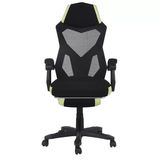 Irodai/gamer szék, fekete/zöld, teherbírás 150 kg, JORIK