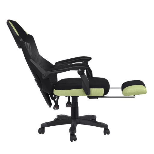 Irodai/gamer szék, fekete/zöld, teherbírás 150 kg, JORIK