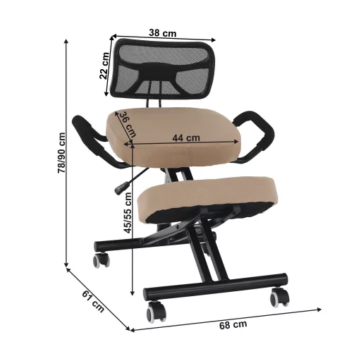 Ergonomikus zsámoly, bézs/fekete, RUFUS