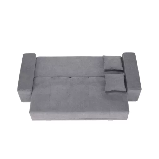 Kinyitható heverő, világosszürke, KEVAN BIG SOFA