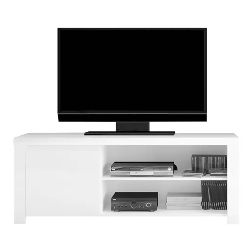 TV asztal 1D/160, fehér fényes, LINDY