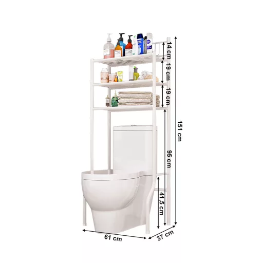 Polc a WC fölé, fehér, REMIN
