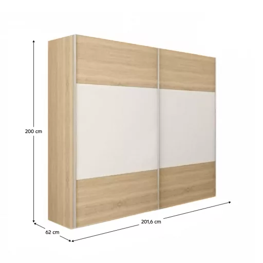 Hálószoba garnitúra (ágy 180x200 cm), tölgy sonoma/fehér, GABRIELA NEW