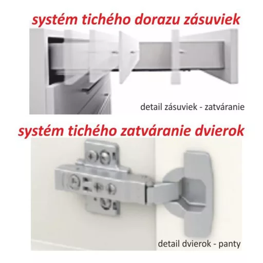 Konyhabútor, sonoma tölgy/fehér magasfényű HG, LINE NEW