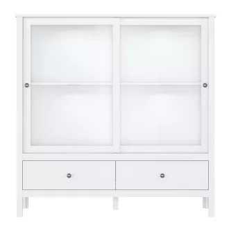 Alacsony vitrin 2W2S, fehér, OLJE