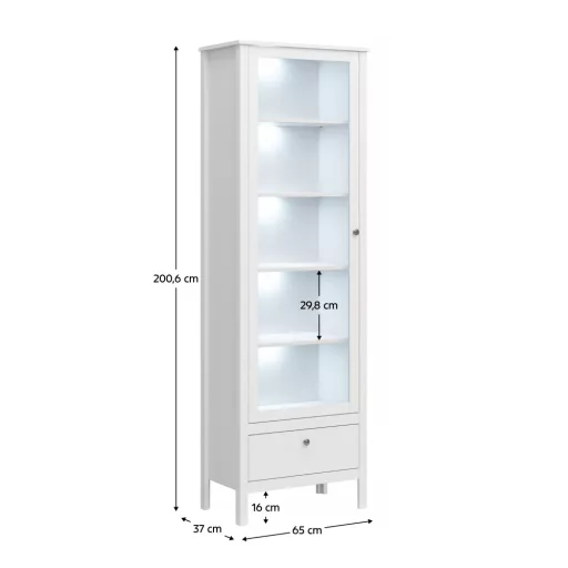 Vitrin 1W1S, fehér, OLJE