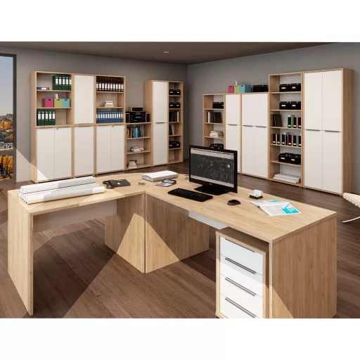 Fiókos elem zárral,artisan tölgy/fehér, RIOMA TYP 30