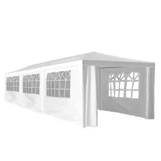   Kerti party sátor, fehér, 3x9 m, TEKNO NEW TYP 3 + 8 oldalsó résszel