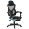 Irodai/gamer szék, fekete/neomint,  teherbírás 150 kg, JORIK NEW