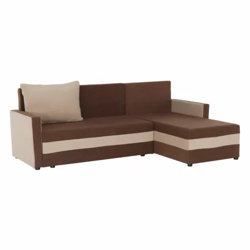 Univerzális ülőgarnitúra, barna/bézs, PAULITA NEW