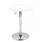 Bárasztal, magasság állítással, króm/fehér, átmérő 60 cm, BRANY 2 NEW