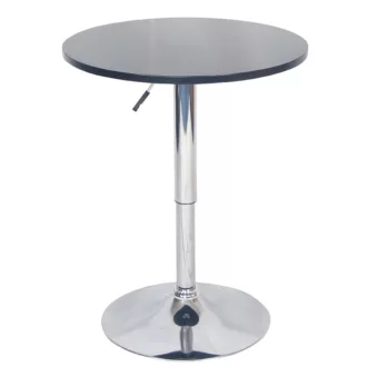   Bárasztal, magasság állítással, króm/ fekete, átmérő 60 cm, BRANY 2 NEW