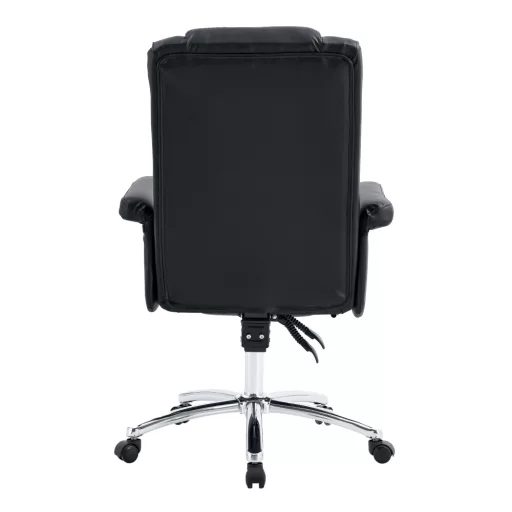 Irodai szék lábtartóval, fekete ekobőr, RODIK