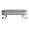 Dizájnos pad, szürke Velvet szövet/gold króm-arany, MIRILA NEW