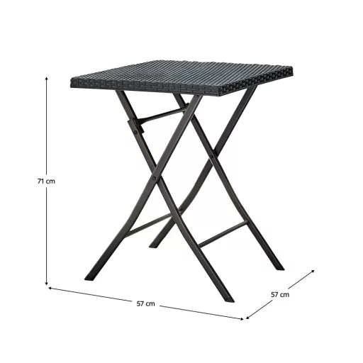 Kerti rattan szett 1+2, fekete, FARUK