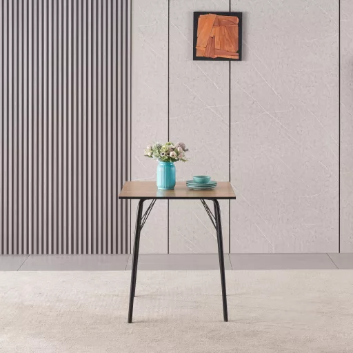 Étkezőasztal, artisan tölgy/fekete, 70x70x75 cm, NALAK TYP 1
