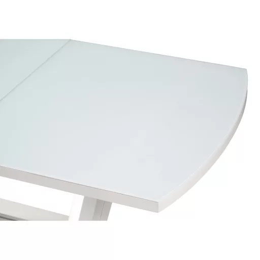 Kihúzható étkezőasztal, fényes fehér, 160-200x90 cm, OLAV