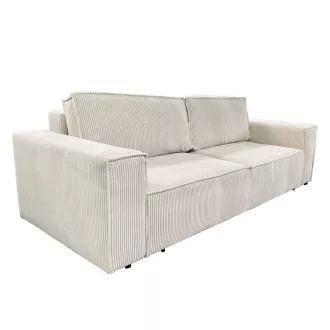 Kihúzható heverő, bézs, HARPERA BIG SOFA