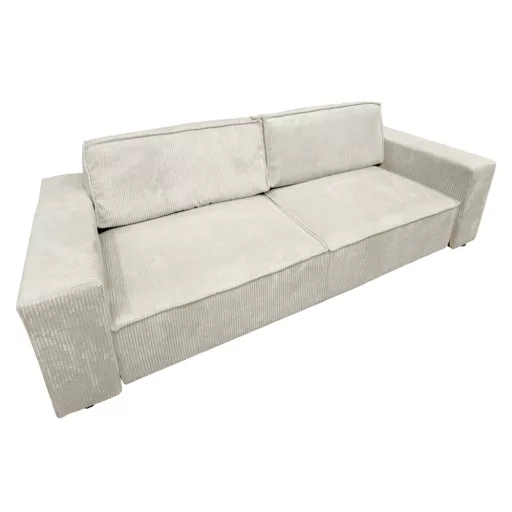 Kihúzható heverő, bézs, HARPERA BIG SOFA