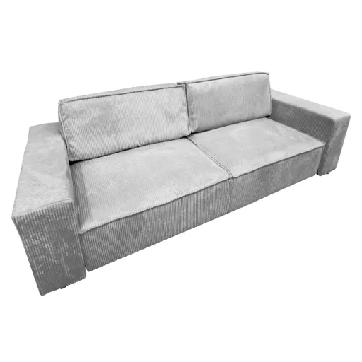 Kihúzható heverő, világosszürke, HARPERA BIG SOFA