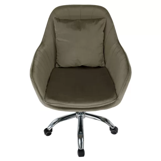 Irodai fotel, szürkésbarna Taupe Velvet anyag/króm, KLIAN