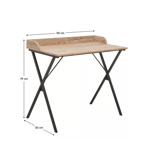 Számítógépasztal, tölgy/fekete, OFIS