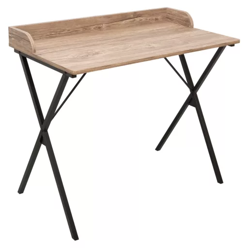 Számítógépasztal, tölgy/fekete, OFIS