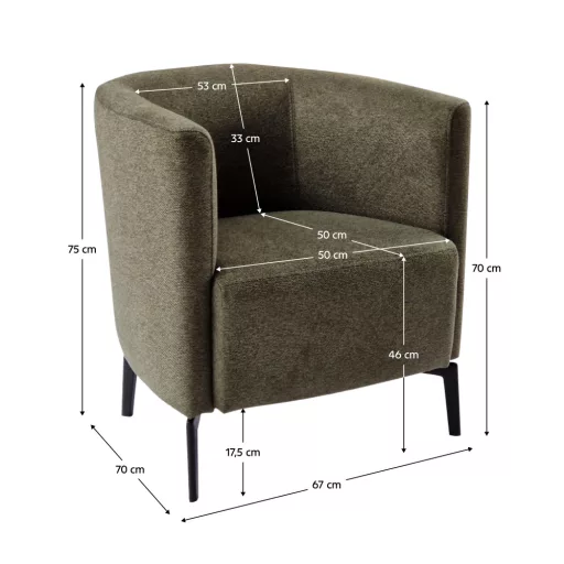 Design fotel, zöld/fekete, KAPY