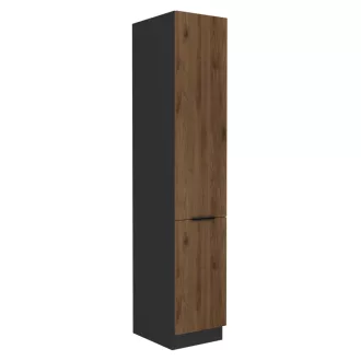 Magas szekrény, okapi dió/fekete, MENZO 40 DK-210 2F