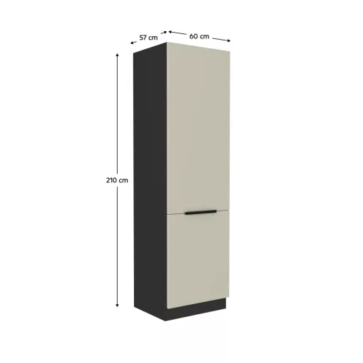 Magas szekrény, kasmír/fekete, ARAKA 60 DK-210 2F