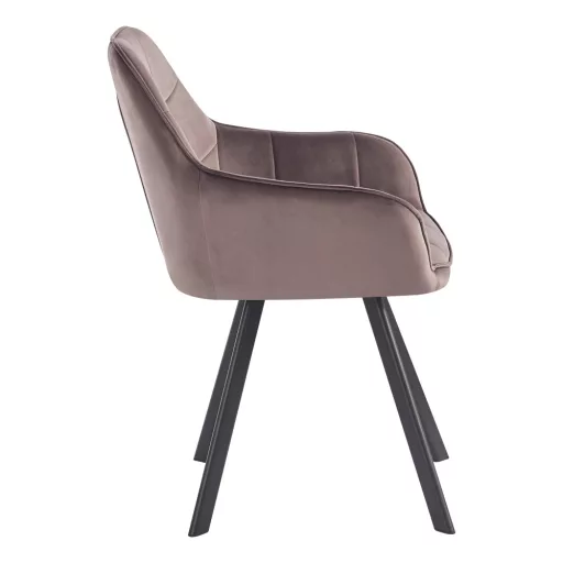 Design fotel, szürkésbarna Velvet/fekete, PETIN