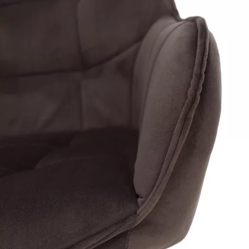 Design fotel, szürkésbarna Velvet/fekete, PETIN