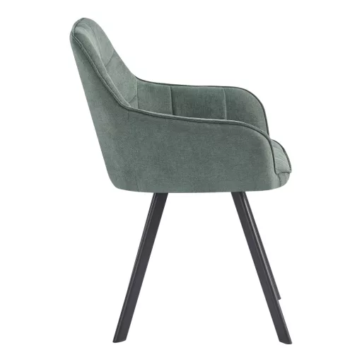 Design fotel, zöld Velvet/fekete, PETIN