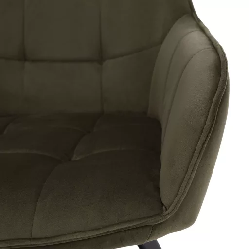 Design fotel, zöld Velvet/fekete, PETIN