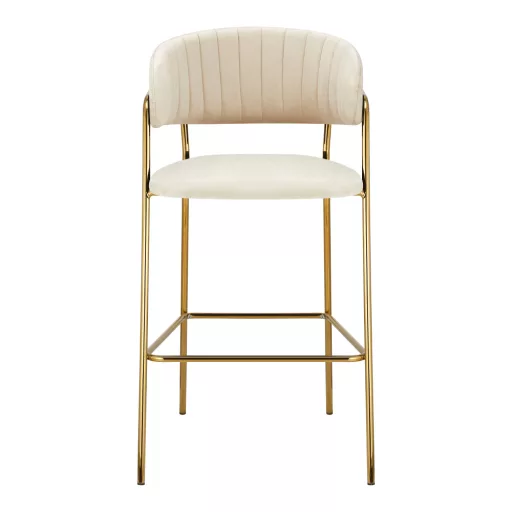 Design bárszék, bézs Velvet szövet/gold króm arany, DASMIN TYP 2